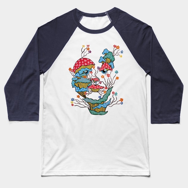 Mushroom Fairy Baseball T-Shirt by Art by Rory 